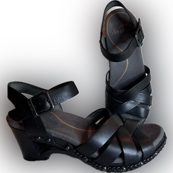 Dansko Black Leather Sandals - Size 36 EU - Picture 1 of 11